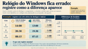 Relógio do Windows fica errado: registre como a diferença aparece