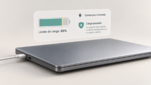 Quando a bateria do notebook não carrega por um limite configurado