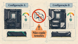 Quando XMP ou EXPO não ativa, evite copiar tensões