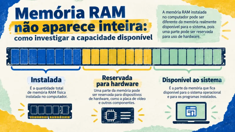 Memória RAM não aparece inteira: como investigar a capacidade disponível
