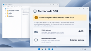 ## Não procure aumentar VRAM por uma alteração de registro