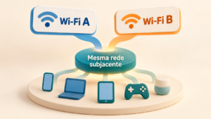 ## Dois nomes de Wi-Fi não comprovam duas redes separadas
