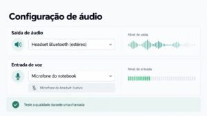 Monte uma configuração que preserve sua voz e o áudio