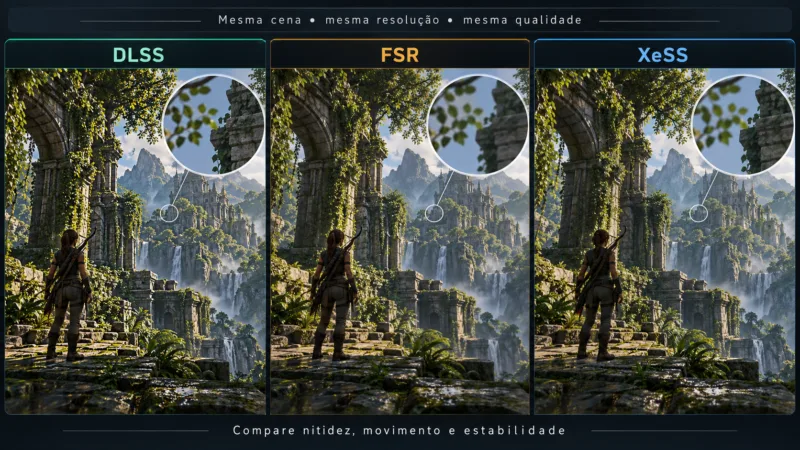 Como comparar DLSS, FSR e XeSS na mesma cena do jogo