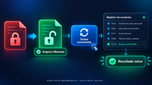 Confirme a liberação e mantenha o diagnóstico registrado