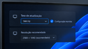 Faça os 144 Hz permanecerem na configuração suportada
