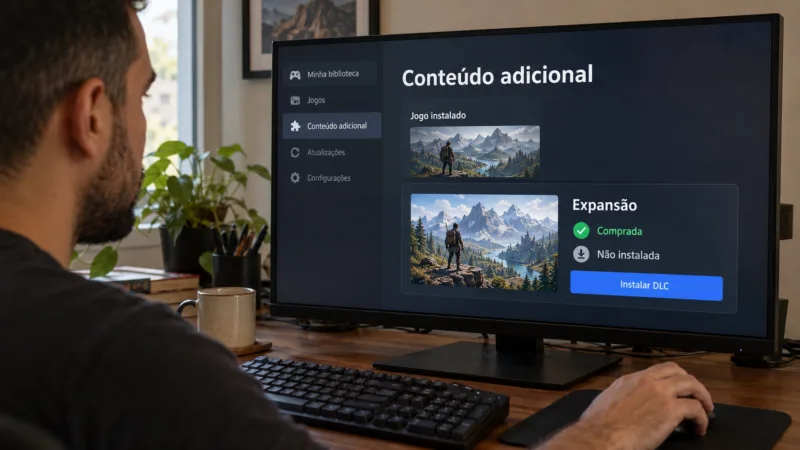 DLC comprada não aparece no jogo: o que verificar antes de reinstalar