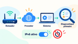 Não desative IPv6 como primeira solução