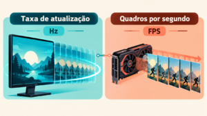 Comece separando taxa de atualização e FPS